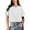 White, variant on Vivianyo HD Casual Women's Summer Short Sleeve T-Shirt Women's Solid Round Neck Short Exposed Navel Top With Back Design And Pockets Loose Fitting T-shirt Short Sleeved Round Neck Top/shirt