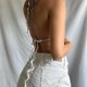 thumbnail image 5 of Camisoles Tirantes pequeños de punto con cuello en V y costuras de malla sexy Y2K Ygjytge para Mujer Blanco T S, 5 of 6
