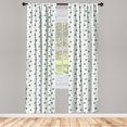 thumbnail image 3 of Ambesonne Alien Curtains, Stars Extraterrestrials Art, Pair of 28"x63", Pale Green Violet White, 3 of 5