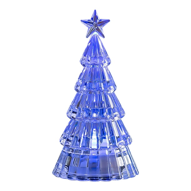 Adornos navideños Mini árbol de Navidad de cristal luminoso Adorno de escritorio Regalo navideño para niños Luces decorativas