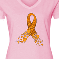 thumbnail image 4 of Inktastic Leukemia Awareness with Orange Ribbon Made of Hearts Women's V-Neck T-Shirt, 4 of 5