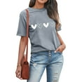 thumbnail image 4 of Outfmvch Tshirts for couple short sleeve shirts for women Love Heart Grahic Valentine's Day Crew Neck Graphic Short Sleeve Couple Tops Valentine's Day shirt shirts for women graphic t-shirts Grey 1 S, 4 of 6