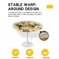 thumbnail image 2 of nqOlkjepod Vintage Lemon Round Tablecloth, Fitted Table Cover with Elastic for 36"-44" Round Tables, Yellow Fruit Blossoming Botanical Flower Table Cloth Outdoor Dinning Party Waterproof Tablecloths, 2 of 6