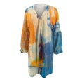 thumbnail image 5 of WXLWZYWL Winter Coats for Women Women Print Loose Long Sleeve Cardigan Coat Blouse Orange, 5 of 6