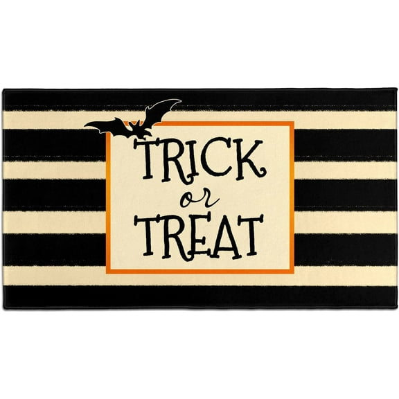 Halloween Door Mat Halloween Welcome Mat Trick Or Treat Decor Doormat Halloween Strip Doormat Halloween Rug Indoor Mat Outdoor 30"x17"