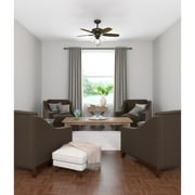 Hunter 42 inch Indoor Ceiling Fan with LED Lights - Bronze Ceiling Fan with Pull Chain, For Bedroom or Living Room, Standard Mount, No Remote, 5 Blades, Includes Bulbs - Builder 52107, New Bronze