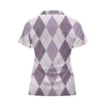 thumbnail image 4 of Womens Basic Polo Shirts Lapel Diamond Print Half Zip Knit Casual Fit Tunic Shirts Summer Tops, 4 of 4