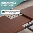 thumbnail image 4 of Homhum Extendable 70.86-Inch Wood Dining Table, Heavy-Duty Frame and for 4 to 8 People, Brown, 4 of 7