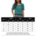 thumbnail image 2 of Camisetas De Mujer Camiseta de verano para mujer, camisetas casuales sueltas con cuello cuadrado para fiesta (verde retro M) Ygjytge para Mujer verde retro T L, 2 of 7