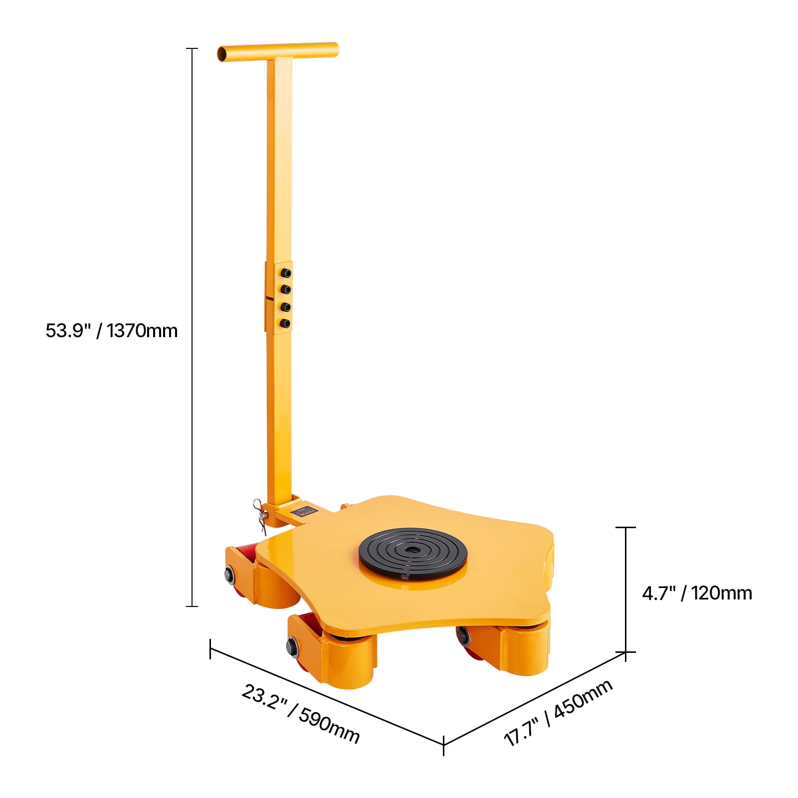 VEVOR Machine Skate, 8800 lbs Machinery Moving Skate, Machinery Mover Skate with 360° Rotation Cap and PU Swivel Rollers, Heavy Duty Industrial Machinery Mover with Handle for Warehouse, Workshop