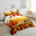 thumbnail image 3 of Manfei Pumpkin Sunflower 2pcs Bedding Comforter Set,Autumn Harvest Twin Comforter Sets,Botanical Plants Breathable Bedding Set,Super Cozy Flower Room Decor,Reversible, 3 of 8