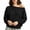 Black-Fleece Lined, variant on QQZ 2026 Fall Winter Plus Size Off Shoulder Sweatshirt for Women, Oversized Long Sleeve Solid Pullover, Comfort Hoodies for Women Without Hood