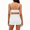 thumbnail image 6 of Bosfbaoi 2-Piece Swimsuit for Women Ruched Crop Top Drawstring Bottom Patchwork Mesh Skirt Bikini Womens Swimsuits, 6 of 7