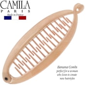 Camila Paris CP3133 4.5 inch French Banana Clip Hair Comb Classic Girls Updo Flexible Ponytail Holder Interlocking Banana Combs, Fashion Durable and Styling Hair Accessories for Women, Made in France