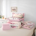 thumbnail image 6 of Manfei Cute Cartoon Snowman Twin Bedding Sets for Kids Girls, Chic Pink Rose Flower Bedding Comforter Set, Merry Christmas Gifts Sheet Sets, Ultra Soft Home Decor Reversible 7 Pieces, 6 of 8