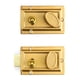 thumbnail image 3 of QWORK Night Latch Deadbolt Rim Lock con llave Acabado dorado Cerradura de estilo antiguo con llave de puerta delantera, 3 of 5