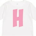 thumbnail image 4 of Inktastic Pink and White Polka Dots Letter H Boys or Girls Long Sleeve Toddler T-Shirt, 4 of 5