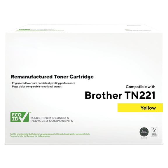 HITOUCH BUSINESS SERVICES Reman Yellow Std Yield Toner Cartridge Replacement for Brother TN221Y