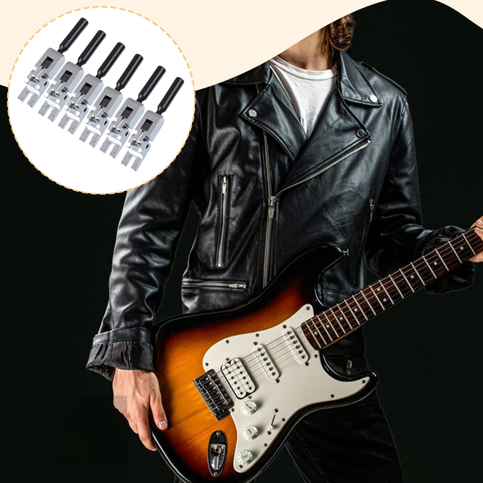 6 Pieces Guitar Bridge Saddles Electric Guitar Parts Metal Construction for DIY Projects and Repairs