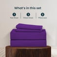 thumbnail image 4 of Pure 1000 Thread Count PIMA Cotton- Sateen Weave 4-Piece King(76"X80") Medium Blue Single Ply Yarns, Sateen Weave, Fits Mattress 16"inch Deep Pocket, 4 of 4