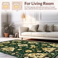 thumbnail image 2 of ODIKA 2'x3' Machine Washable Non-Slip Area Rug, Rustic Elegant Green Abstract Nature Inspired Design High Traffic Rug, Green, 137352, 2 of 7
