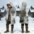 thumbnail image 2 of Gyexs Kids Boys Jesus Hoodies Norse Mythology Printed Jackets Outdoor Winter Jacket Coat Grey 7-8 Years, 2 of 5