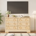 thumbnail image 3 of Spacious 6 Drawer Wood Dresser – Modern Dining Table Storage Cabinet – Decorative Boho Fronts – Versatile for Dining Room, Bedroom, Living Room, Hallway, 3 of 18