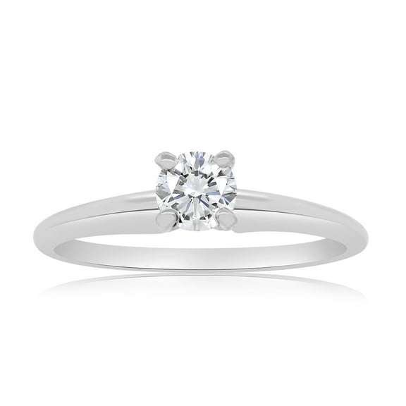 1/5 Diamond Solitaire Ring in Sterling Silver