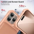 thumbnail image 4 of for iPhone 17 Pro Max Back Wallet Case, PU Leather Credit Card Slots Holder Flip Stand Scratch Resistant Hybrid Protective Hard Shell Rugged TPU Bumper Case for iPhone 17 Pro Max, Rosegold, 4 of 8