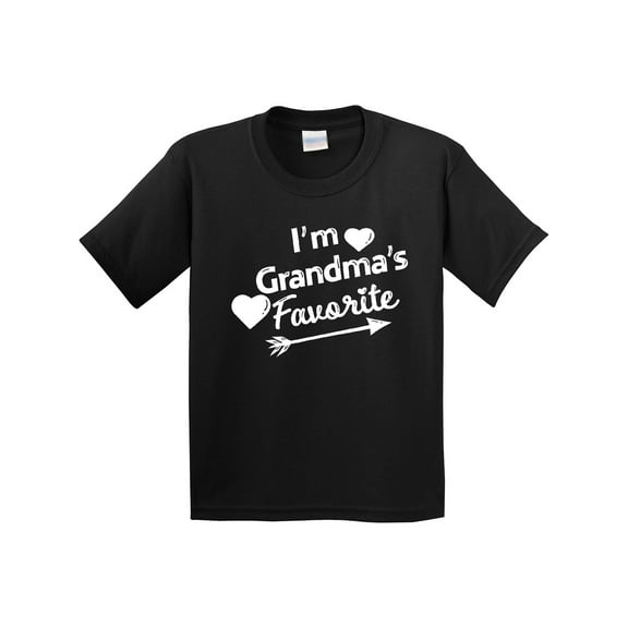 Inktastic I'm Grandma's Favorite with Arrow and Hearts Youth T-Shirt