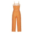 thumbnail image 6 of Gaecuw Dressy Jumpsuit for Women 2023 Sleeveless Off the Shoulder Strapless Overall Band Collar Polka Dot Onesie Strappy One Piece Outfits Loose Baggy Long Pants Wide Leg Summer Romper Calf Length, 6 of 7