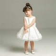 thumbnail image 4 of Bébé bébé Fleur Fille Robe Princesse Bowknot Fête Concours Robe de Baptême Robes de Mariage Anniversaire 0-24M, 4 of 4