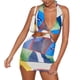 thumbnail image 1 of Vestido femenino Sunloudy, estampado geométrico con cuello en V sin mangas de una pieza con cuello halter para mujer Sunloudy  S M L XL, 1 of 8
