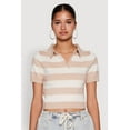 thumbnail image 2 of Womens Iris Striped Crop Polo Shirt, 2 of 5