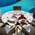 thumbnail image 3 of Round Fitted Tablecloths with Elastic Edge Christmas Trees Cute Gnomes Oil-Proof Waterproof Wipeable Table Cover for Kitchen Dining Party Decor Winter Pink Snowflakes Table Clothes,45" - 54", 3 of 9