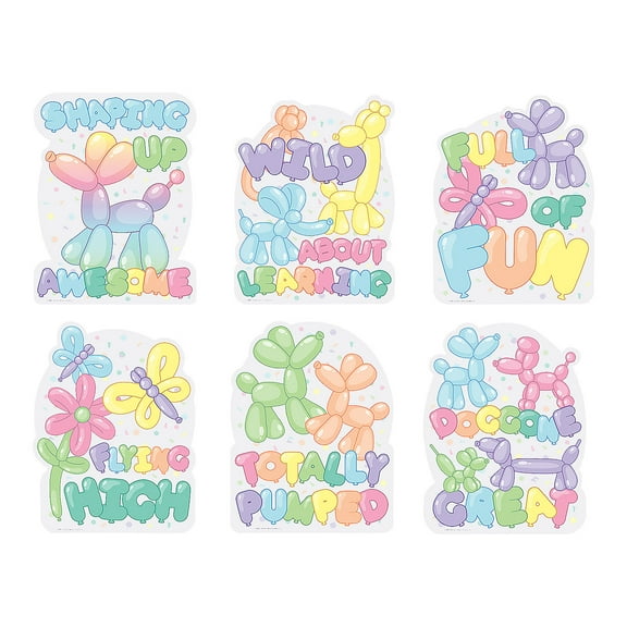 16" x 20 3/4" Balloon Dog Themed Cardstock Classroom Poster Set - 6 Pc.
