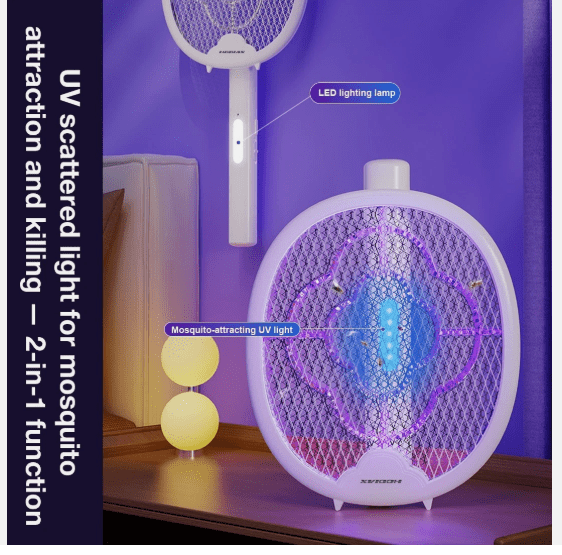 USB Rechargeable Fly Swatter Racket Instant Mosquito Insect Killer