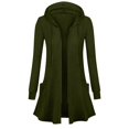 thumbnail image 2 of Women's Zip Up Long Hoodie Jacket Lightweight Tunic Sweatshirt Open Front Slim Fit Cardigan with Pockets, 2 of 5