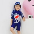 thumbnail image 3 of GYRATEDREAM Baby/Toddler Boys Swimsuit UPF 50+ Sun Protection One Piece Zipper Bathing Suit with Sun Hat Kid Beach Swimwear 1-8 Years, 3 of 5