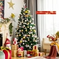 thumbnail image 2 of Costway Arbre de Noël à Charnière Enneigé Non Éclairé de 6 Pieds avec 818 Pointes Mélangées et Baies Rouges, 2 of 9