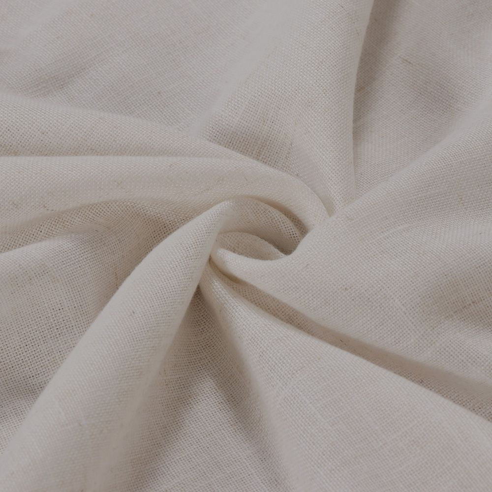 PrimeBeau Privacy Vintage Natural Linen Rod Pocket Semi Sheer Window Curtain Panels, 52" W x 108" L, Angora