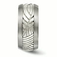thumbnail image 3 of Edward Mirell Titanium & Sterling Silver Inlay Polished Leaf Ring, 3 of 7