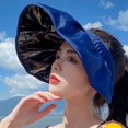 thumbnail image 3 of Women's Sun Visor Foldable Sun Hat Wide Brim Summer UV Protection Beach Hat, 3 of 8