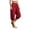 Red, variant on Noric Women's High Waisted Casual Capri Pants Elastic Waist with Pockets Loose Fit Cropped Boho Beach Cuffed Trousers