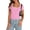 Light Pink, variant on Women's Summer Short Sleeve T Shirts Ribbed Knit Square Neck Color Block Slim Fit Basic Casual Crop Tops Blouses
