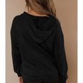 thumbnail image 2 of Blusa informal para mujer, sudaderas con capucha, cordón, manga larga, bolsillo, Top informal para mujer a la moda, negro XXL, 2 of 6