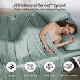 thumbnail image 3 of Tencel Lyocell Sheet Set  Size 3 count, Silky Soft Breathable Cooling Sheet Set with 16 Inch Deep Pocket for Hot Sleepers, Mist Green, 3 of 6