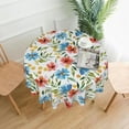 thumbnail image 2 of Watercolor Blue Floral Tablecloth 60 Inch Round Spring Summer Flower Table Cloth Washable Polyester Table Cove for Picnic Camping Holiday Dining Room Kitchen Decor Indoor Outdoor Party Decoration, 2 of 6