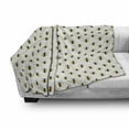 thumbnail image 2 of Queen Bee Soft Flannel Fleece Throw Blanket, Silhouettes Placed on Hexagons Background, Cozy Plush for Indoor and Outdoor Use, 50" x 60", White Mustard, by Ambesonne, 2 of 5