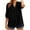 Black, variant on 3/4 Sleeve Tops for Women V Neck Cotton Linen Shirts Fashion Side Split Casual Blouse Beach Vacation Clothes